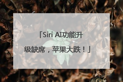 Siri AI功能升级缺席，苹果大跌！