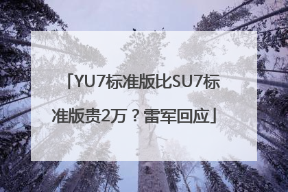 YU7标准版比SU7标准版贵2万？雷军回应